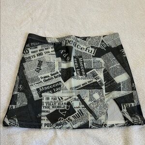 Elodie Black and White Graphic Print Mini Skirt